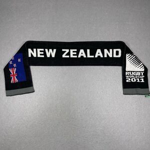 New Zealand Scarf RUGBY WORLD CUP 2011 Official Fan Knit Black 7 x 57 inch